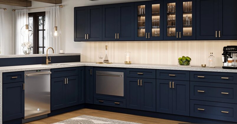 Navy Blue Shaker Wall Cabinet