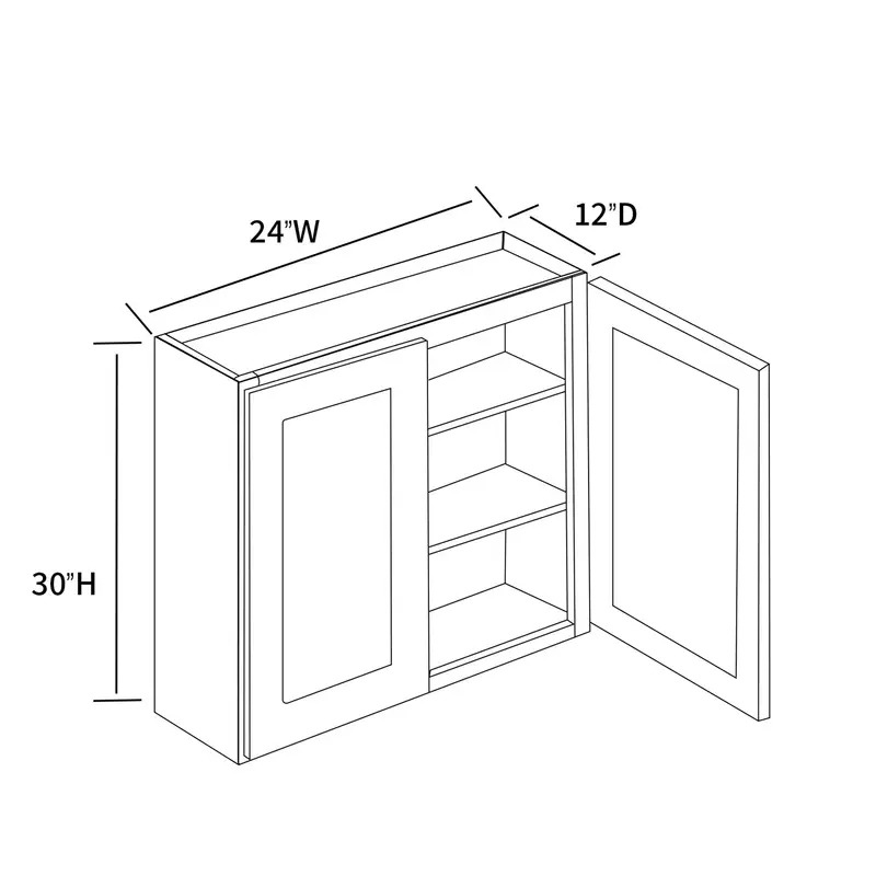 French Grey Shaker Wall Cabinet
