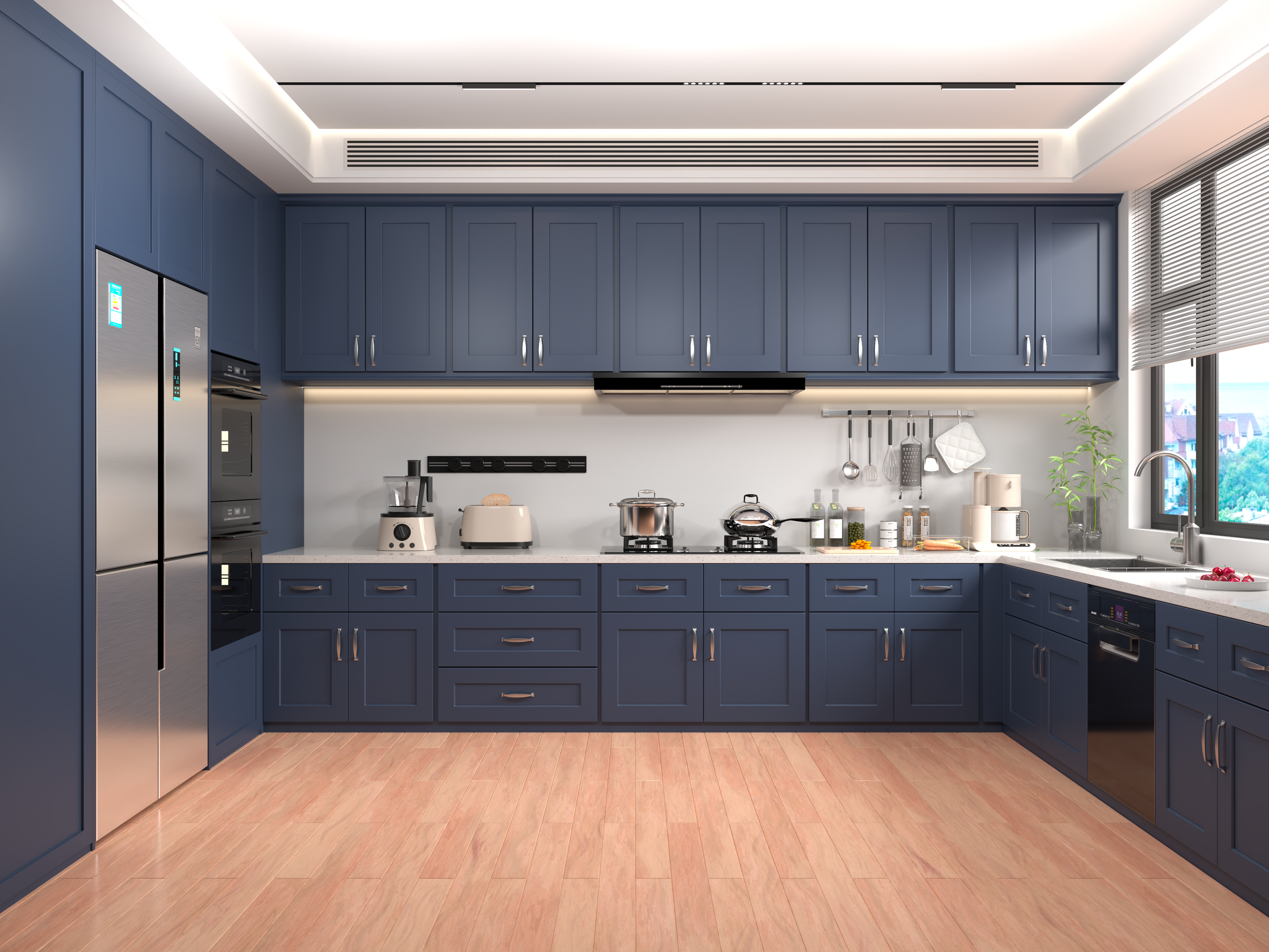 Navy Blue Shaker Wall Cabinet