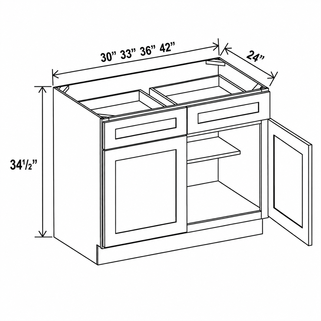 Navy Blue Shaker Standard Base Cabinet
