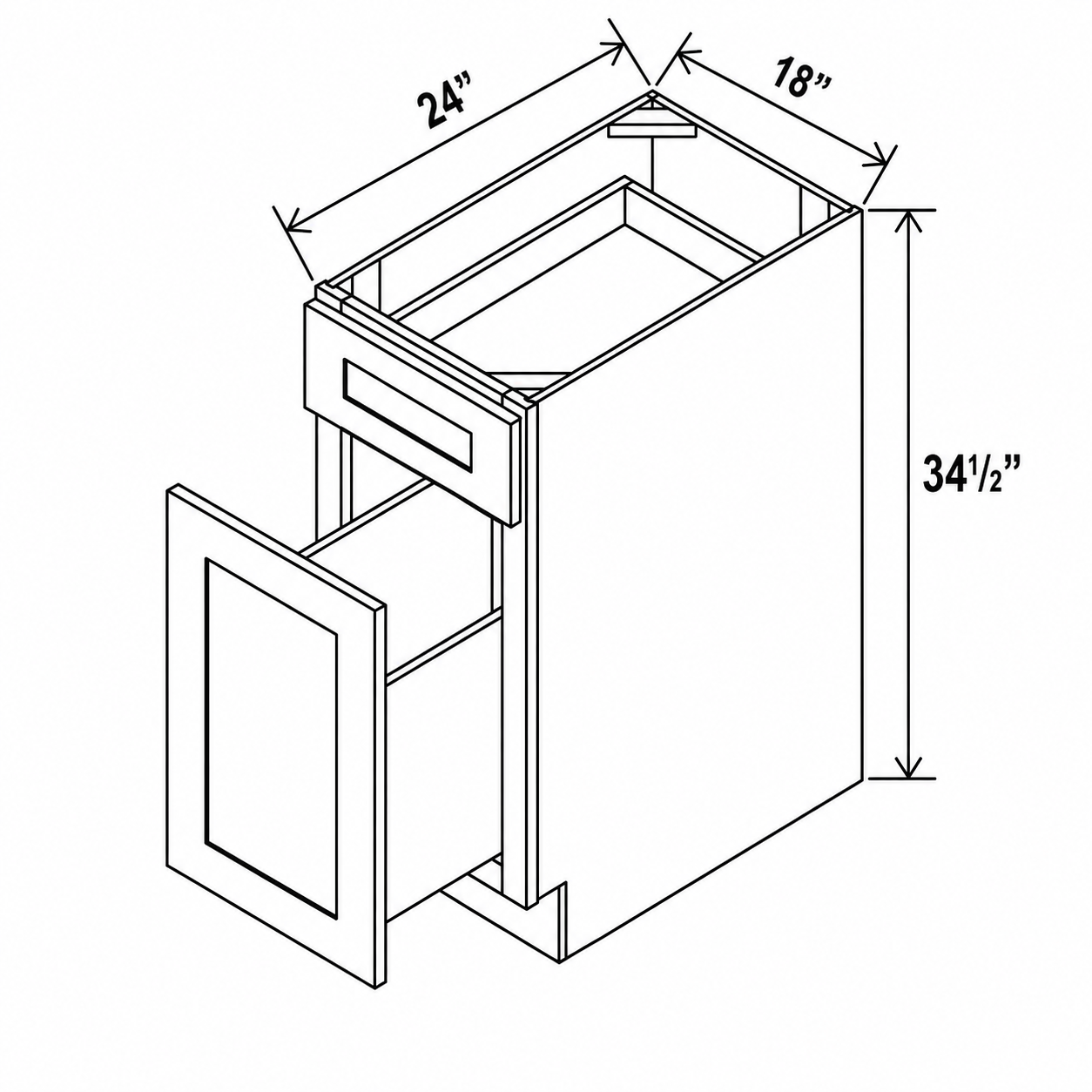 Grey Shaker Base Trash Pull-Out Cabinet