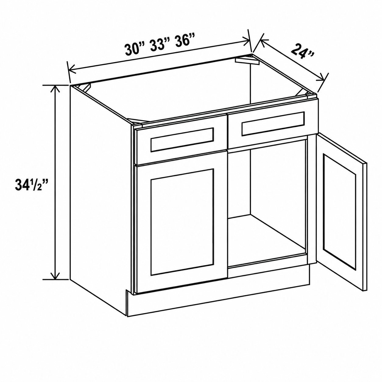 Grey Shaker Sink Base Cabinet