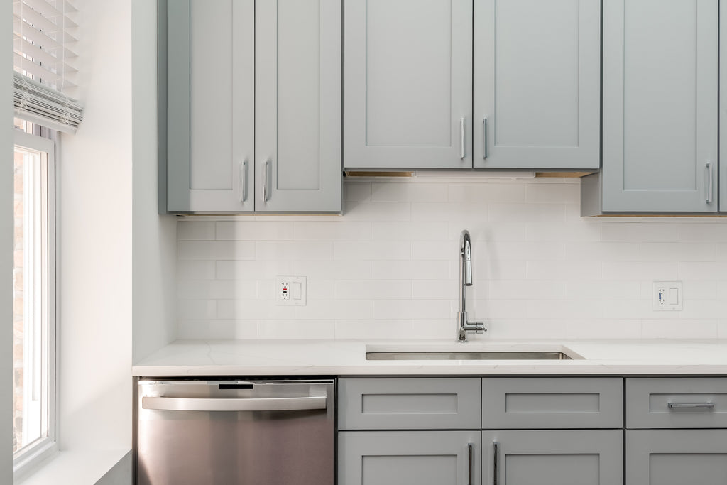 French Grey Shaker cabinet close-up