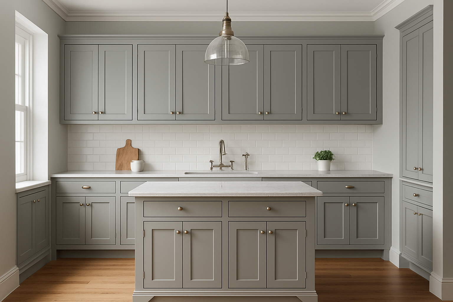 French Grey shaker kitchen design