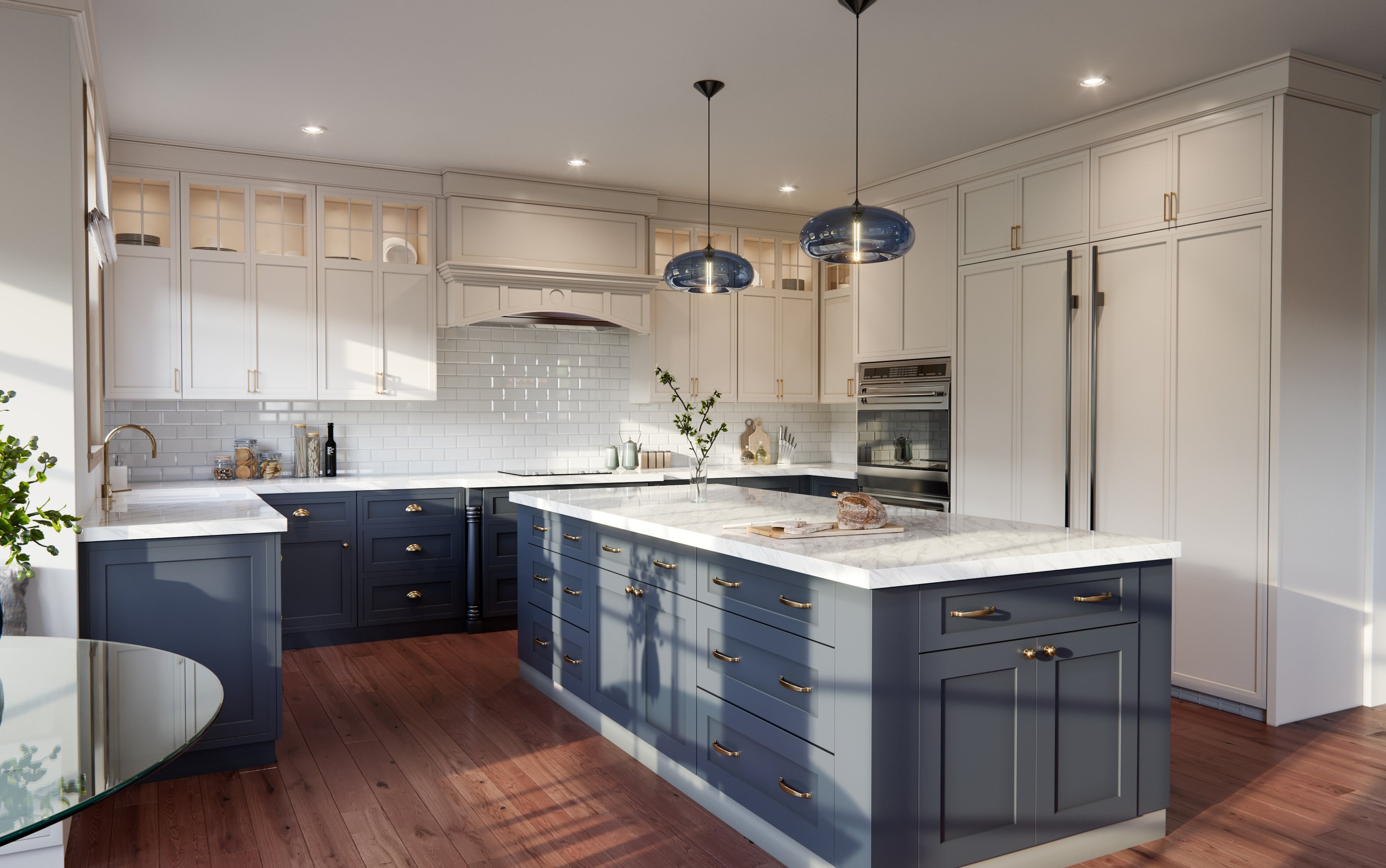 Navy Blue Shaker kitchen scene